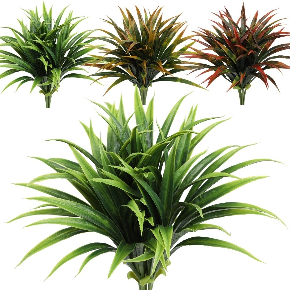 Spider Plant Hanging - ใบกล้วยไม้เทียมสำหรับจัดสวน 42 ซม. ใบกลาดิโอลัสเทียม DIY พลาสติกสีเขียว