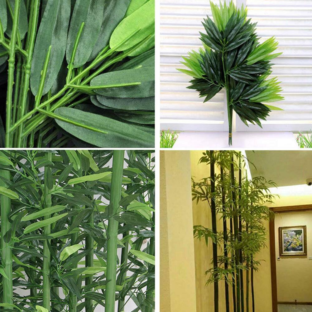 10 ชิ้นประดิษฐ์ไม้ไผ่สีเขียวใบ - Ficus Lyrata Tree บทวิจารณ์และราคา